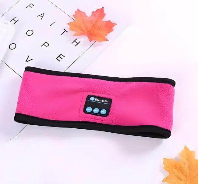 Fuzzy Pink Fitness Yoga Headband with Bluetooth for Outdoor Activities - Estalios