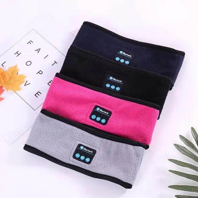 Fuzzy Pink Fitness Yoga Headband with Bluetooth for Outdoor Activities - Estalios