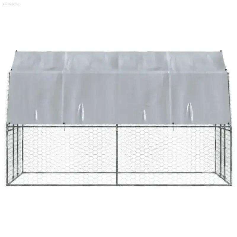 Galvanized Steel Chicken Fortress: Ultimate Dog Cage Upgrade! Introducing the Ultimate Outdoor Haven for your Feathered Friends! this Durable Chicken Coop Provides a Safe and Comfortable - Estalios