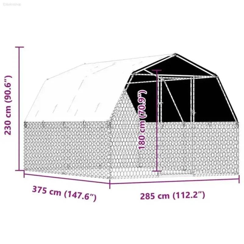 Galvanized Steel Chicken Fortress: Ultimate Dog Cage Upgrade! Introducing the Ultimate Outdoor Haven for your Feathered Friends! this Durable Chicken Coop Provides a Safe and Comfortable - Estalios
