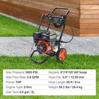 Gas Pressure Washer 3600 PSI High Power for Deep Cleaning - Estalios