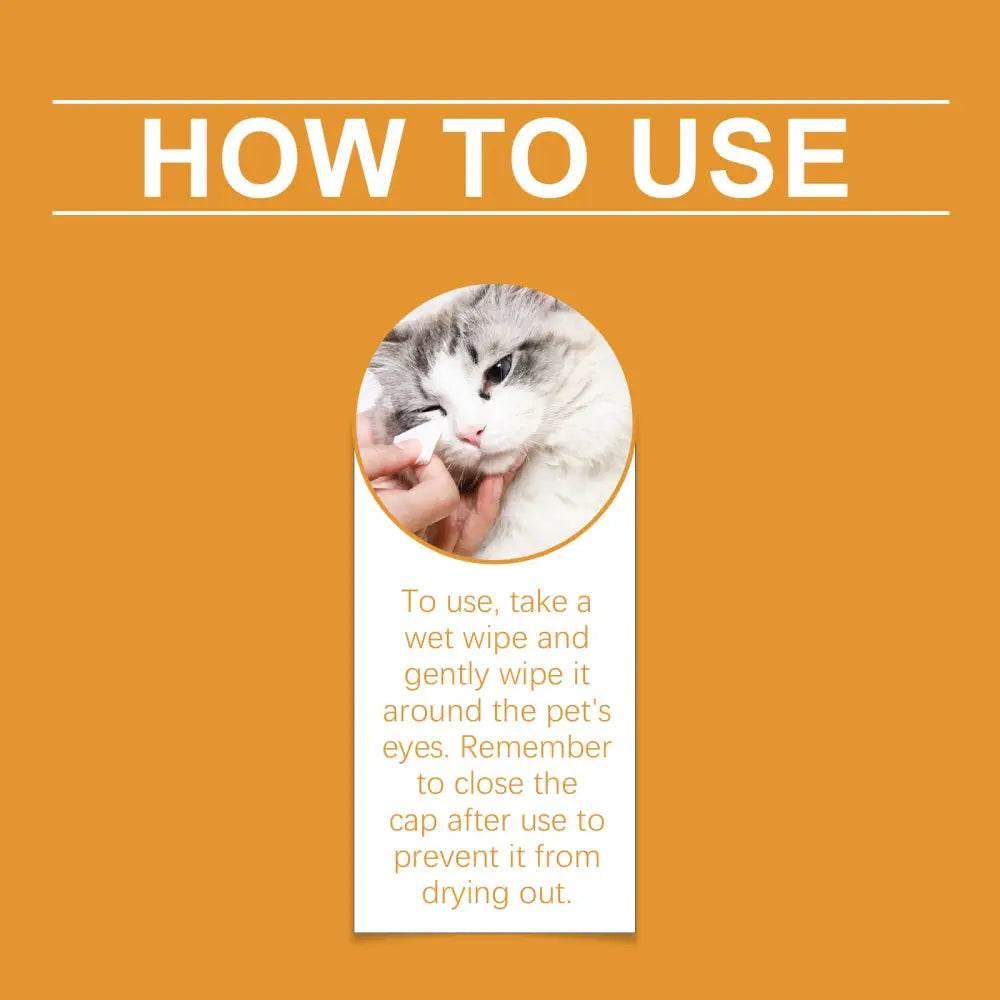 Gentle Eye Wipes for Cats and Dogs, Tear Stain Relief - Estalios