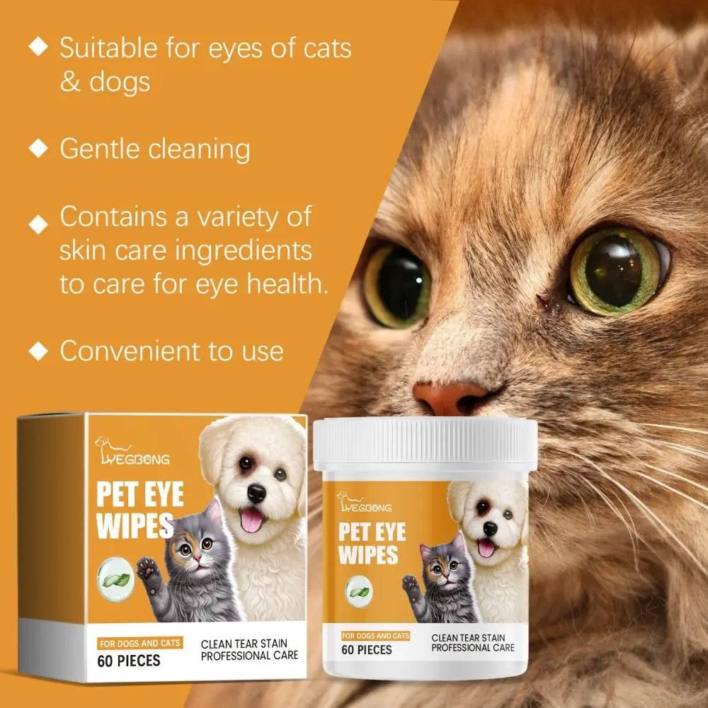 Gentle Eye Wipes for Cats and Dogs, Tear Stain Relief - Estalios