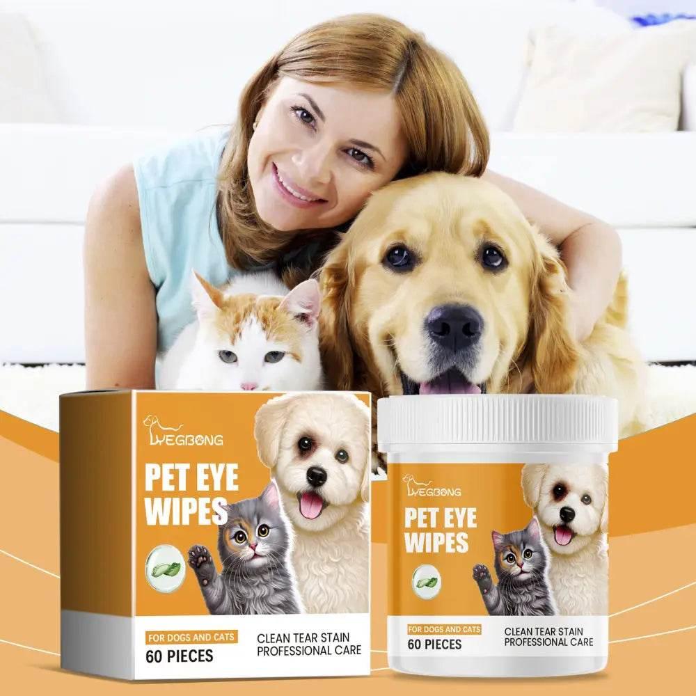 Gentle Eye Wipes for Cats and Dogs, Tear Stain Relief - Estalios