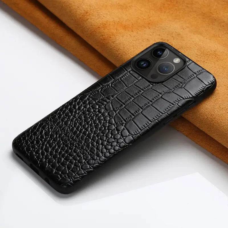 Genuine Leather Crocodile Pattern Phone Case for iPhone 14 - Estalios