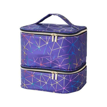Geometric Two-Tiered Large Capacity Portable Storage Bag - Estalios