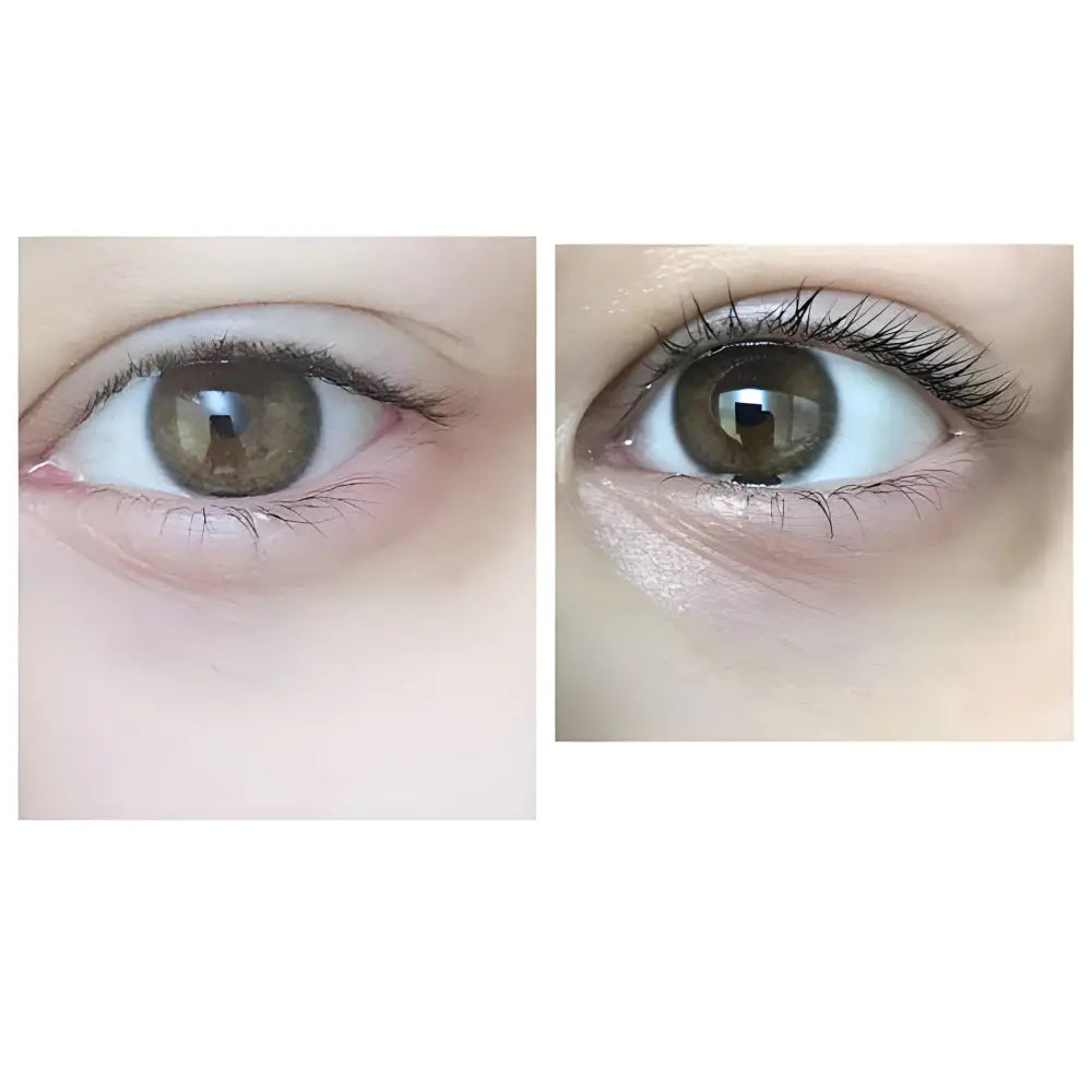 Before and after eye comparison showcasing Get Lush Lashes Eyelash Growth Serum results