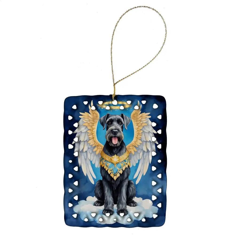 Schnauzer Angel Porcelain Ornament: Heavenly Hounds! Customizable Dog Angel Ornament: Cherish your Furry Friend with this Beautiful, Personalized Keepsake. a Perfect - Estalios