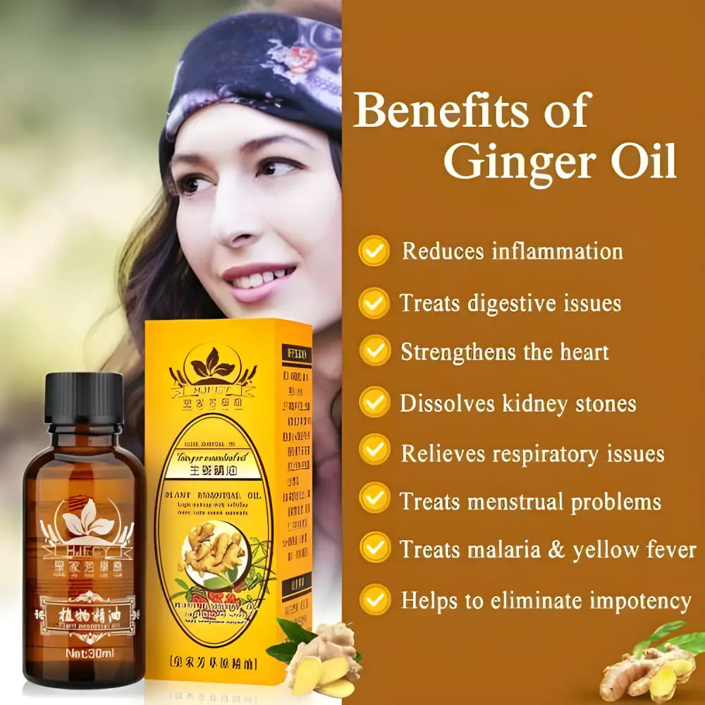 Ginger Oil Therapy for Lymphatic Drainage, boosting health with drainage ginger oil