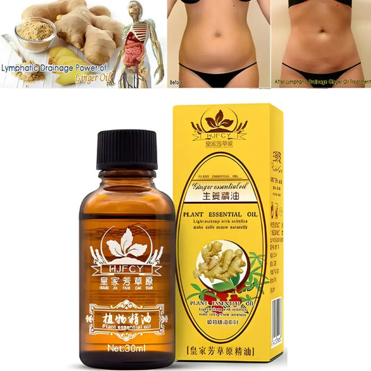 Ginger essential oil product for lymphatic drainage in Ginger Oil Therapy