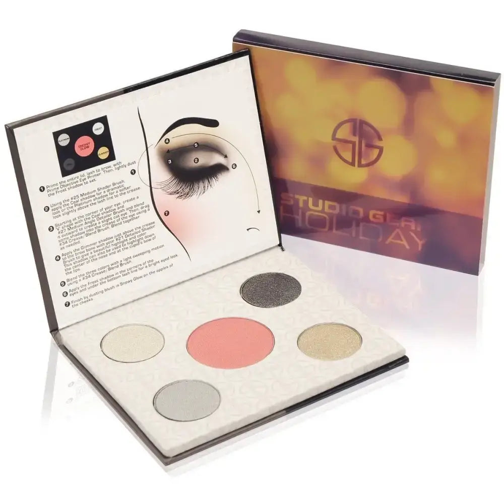 Studio Gear Glam Holiday Eye Palette showcasing vibrant colors for a festive look