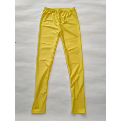 Glossy Seam Yellow Leggings for Womens Fitness