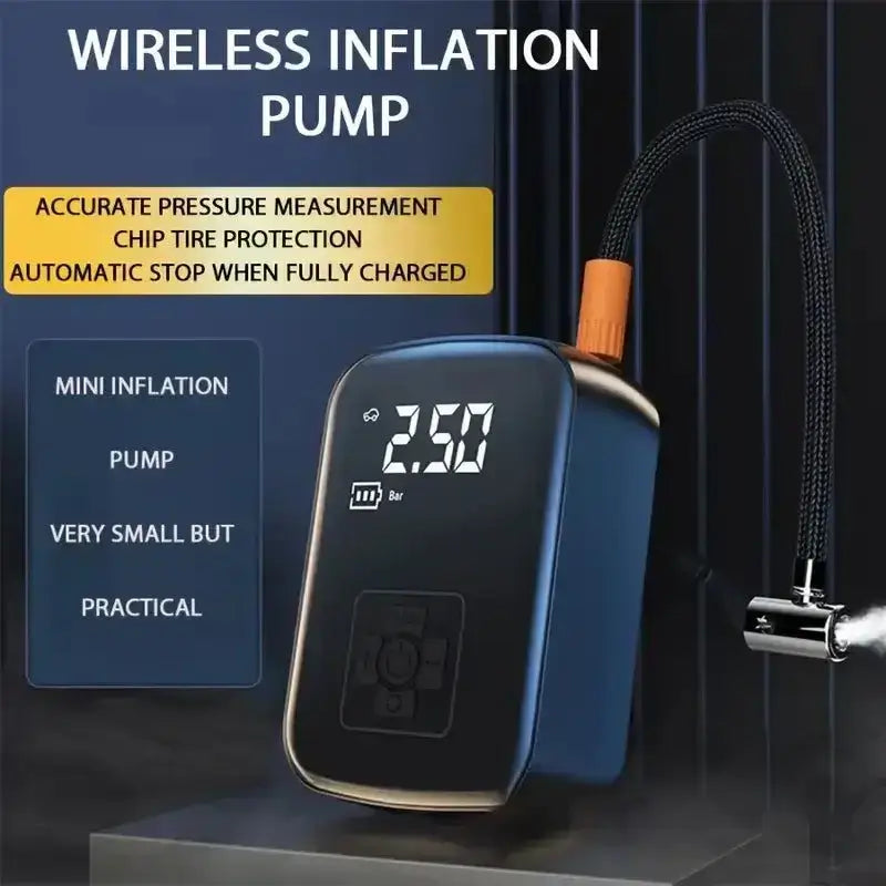 Wireless Digital Tire Inflator with display from Go Cordless Car Air Pump for easy use