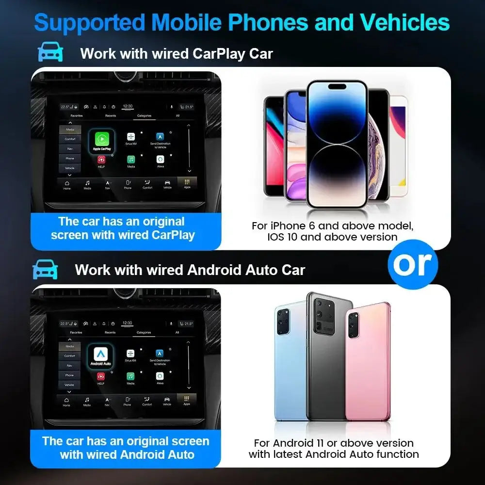 Car infotainment system compatibility guide for Go Wireless CarPlay & Android Auto Adapter