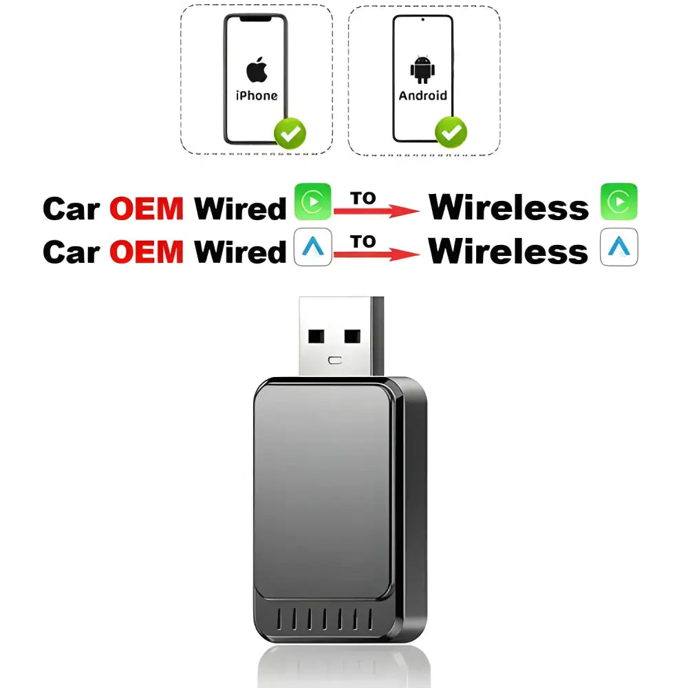 Go Wireless CarPlay and Android Auto Adapter for seamless wireless Android Auto and CarPlay