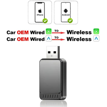 Go Wireless CarPlay and Android Auto Adapter for seamless wireless Android Auto and CarPlay