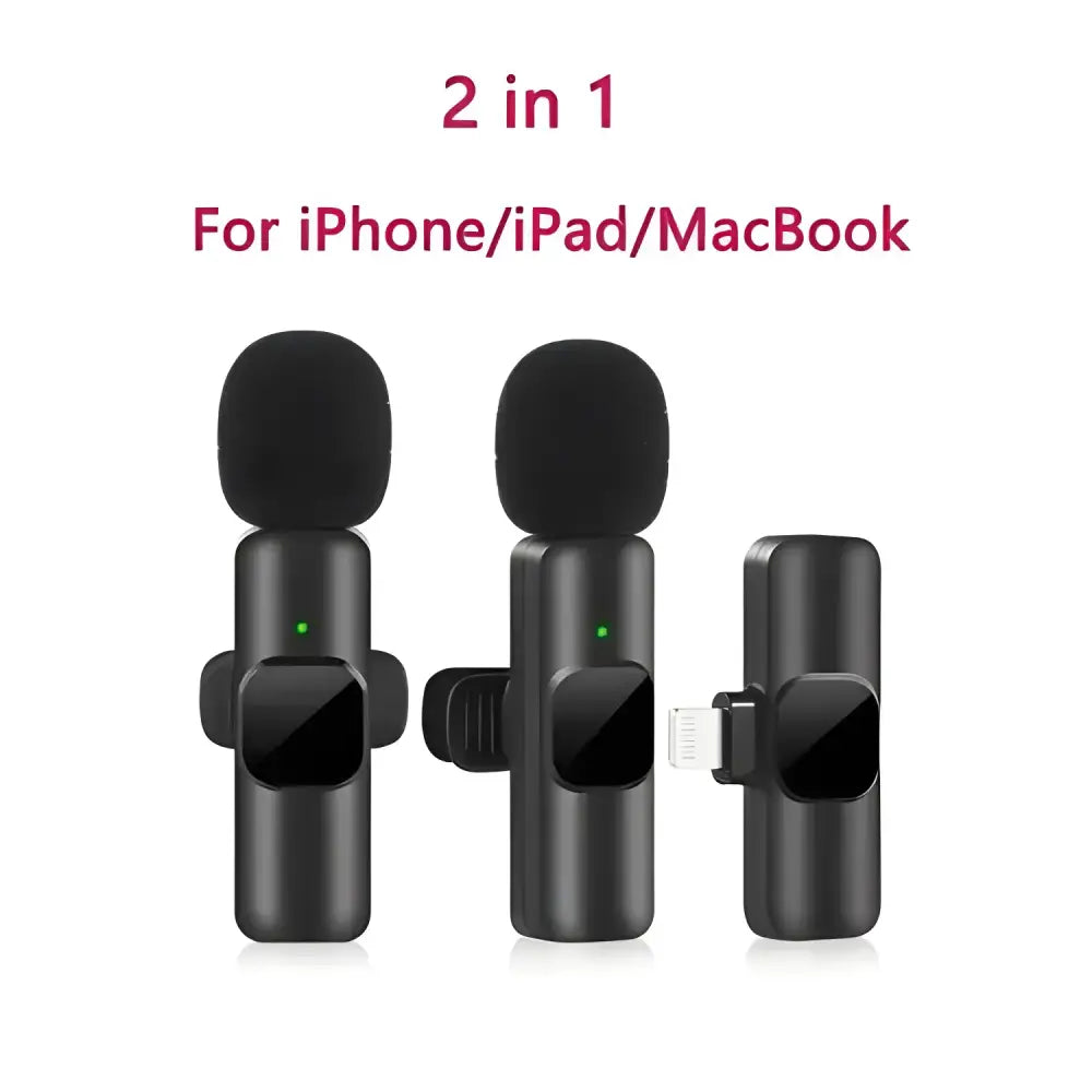 Black Wireless Lavalier Microphone Set for Go Wireless Lavalier Microphone Portable Audio