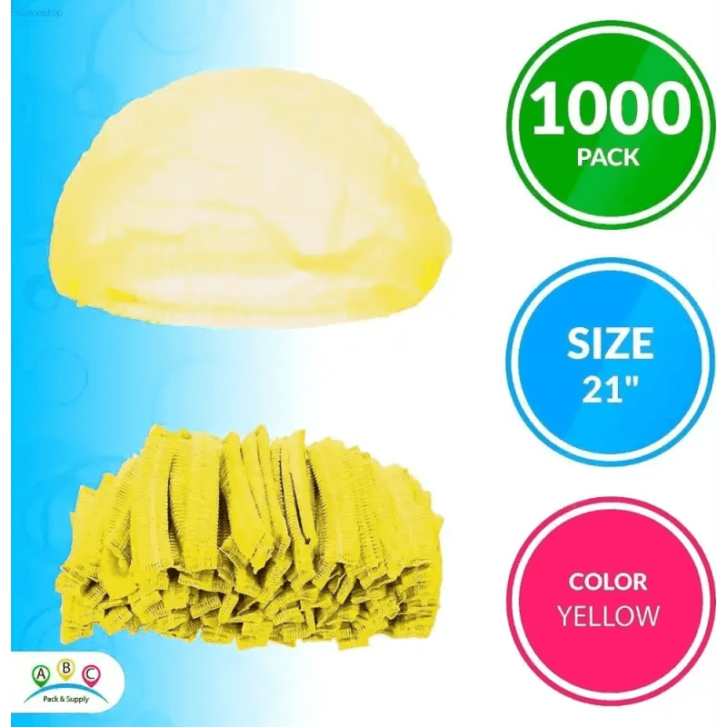 Go Yellow! Disposable Bouffant Caps for Hair Today! Here's your Product Description: Get Ready to Rock the Ultimate in Hygiene and Hair Control - Estalios