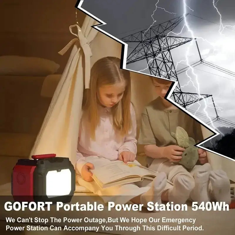 GOFORT Portable Power Station with 540Wh Capacity and 6 AC Outlets for Outdoor RV and Van Camping - EstaliosShop