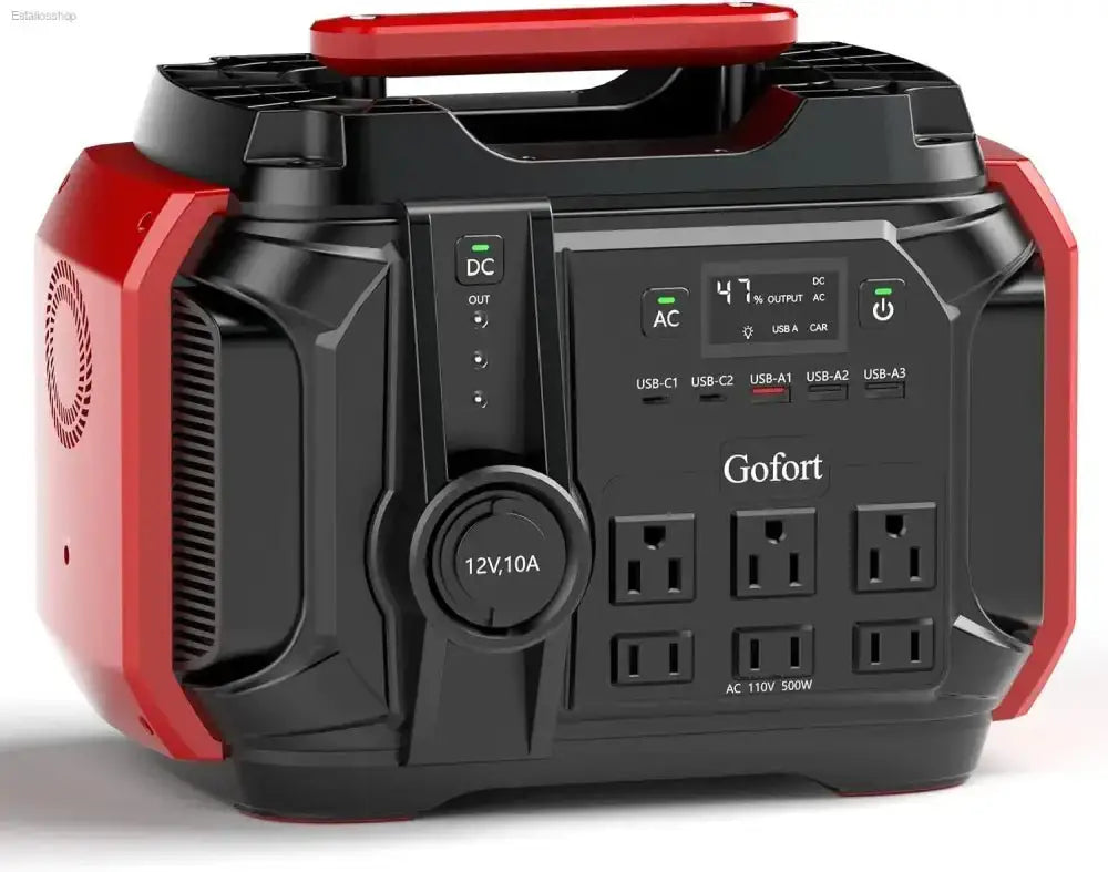 GOFORT Portable Power Station with 540Wh Capacity and 6 AC Outlets for Outdoor RV and Van Camping - EstaliosShop