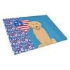 Gold Golden Retriever Glass Cutting Board - Durable and Stylish - Estalios