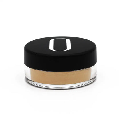 Loose powder Gold Highlighter with staying power in a clear container, perfect for glowing skin