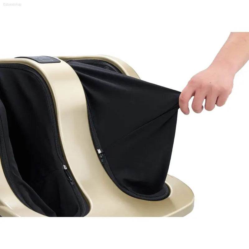 Foot massager with removable black fabric.