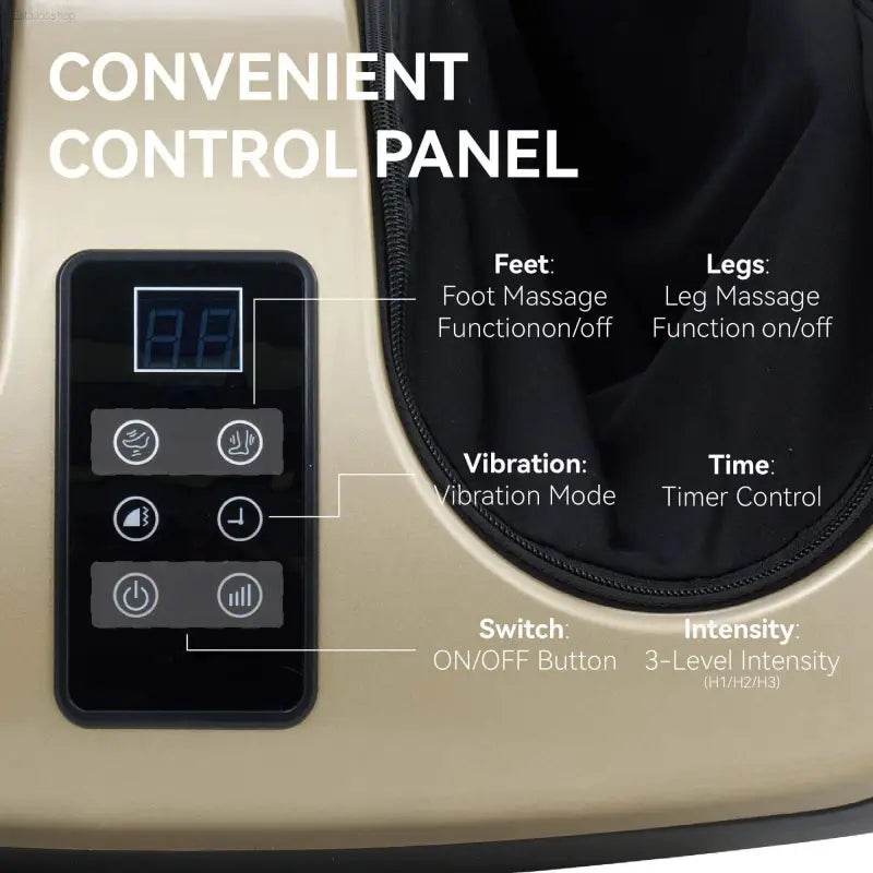 Foot and leg massager control panel.
