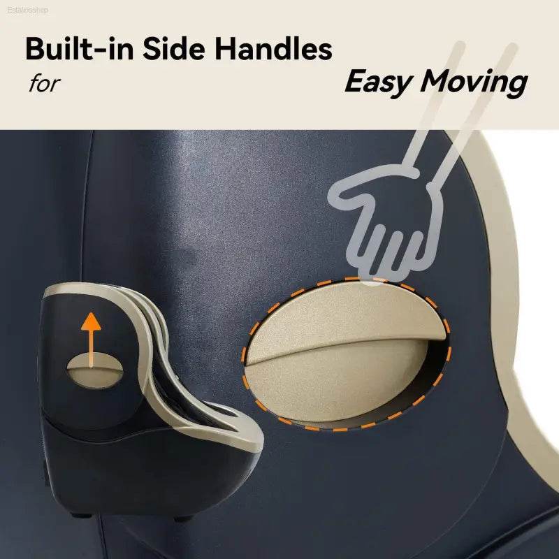 Built-in side handles for easy moving.