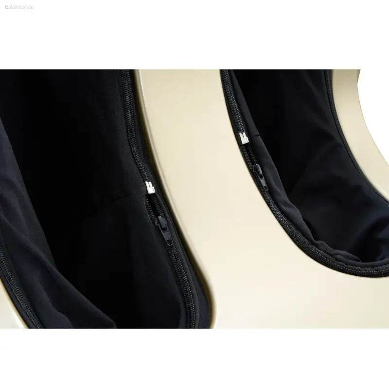 Beige cello case interior.