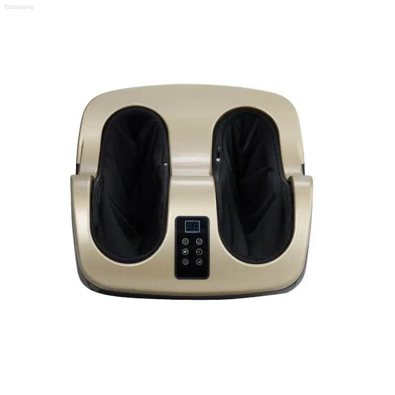 Beige foot massager with control panel.
