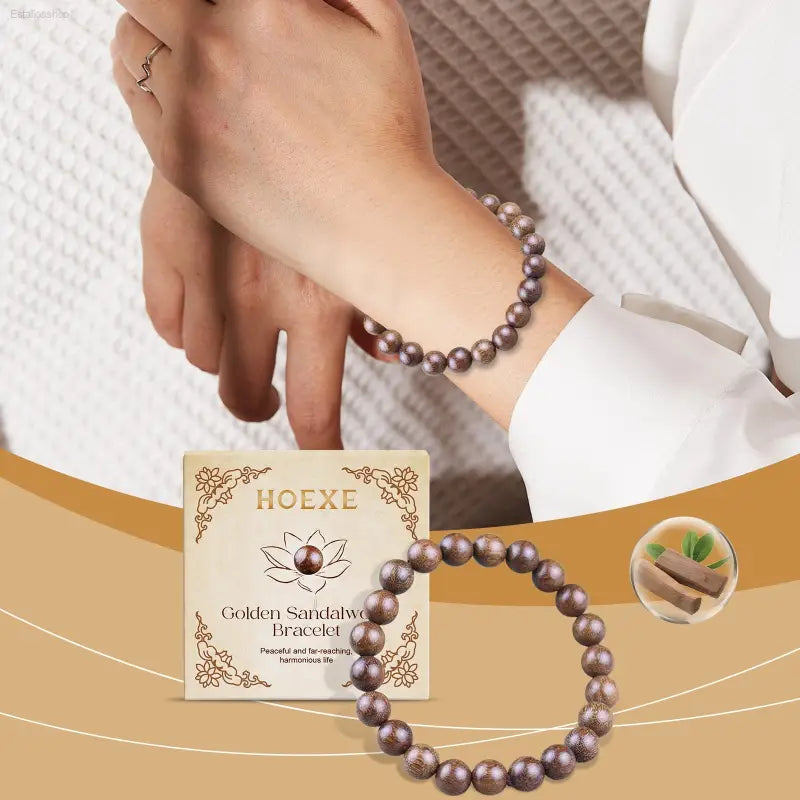 Gold Wire Sandalwood Bead Hand Daily Wear Decoration Simple Fashion 100 With Decorative Wooden Bead Bracelet eprolo  EstaliosShop