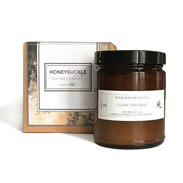 Golden Honeysuckle Scented Soy Wax Candle showcasing a lovely honeysuckle scented soy aroma