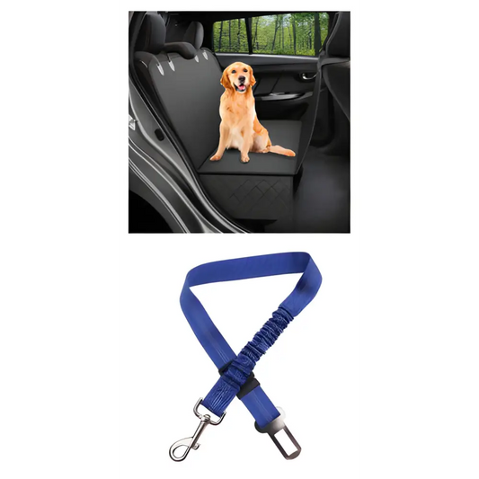 Dog car seat hammock for Golden Retrievers with safety belt for pet carrier comfort