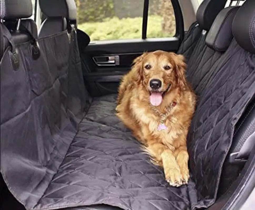 Golden Ride: Retriever Dog Car Seat Cover! Keep your Furry Friend Comfortable and your Car Clean with this Quilted Gray Pet Car Seat Cover. Featuring an Adorable - Estalios