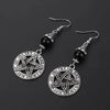 Gothic Dark Style Moon Sun Pentagram Dangle Earrings - Estalios