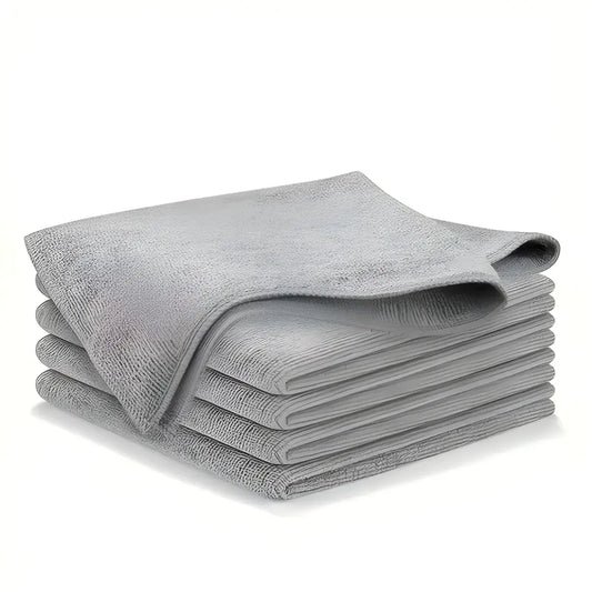 Stacked light gray cleaning cloths from the 20pcs Ultra-Fine Fiber Kitchen Towels set