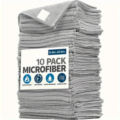 Stacked light gray cleaning cloths from 20pcs Ultra-Fine Fiber Kitchen Towels set