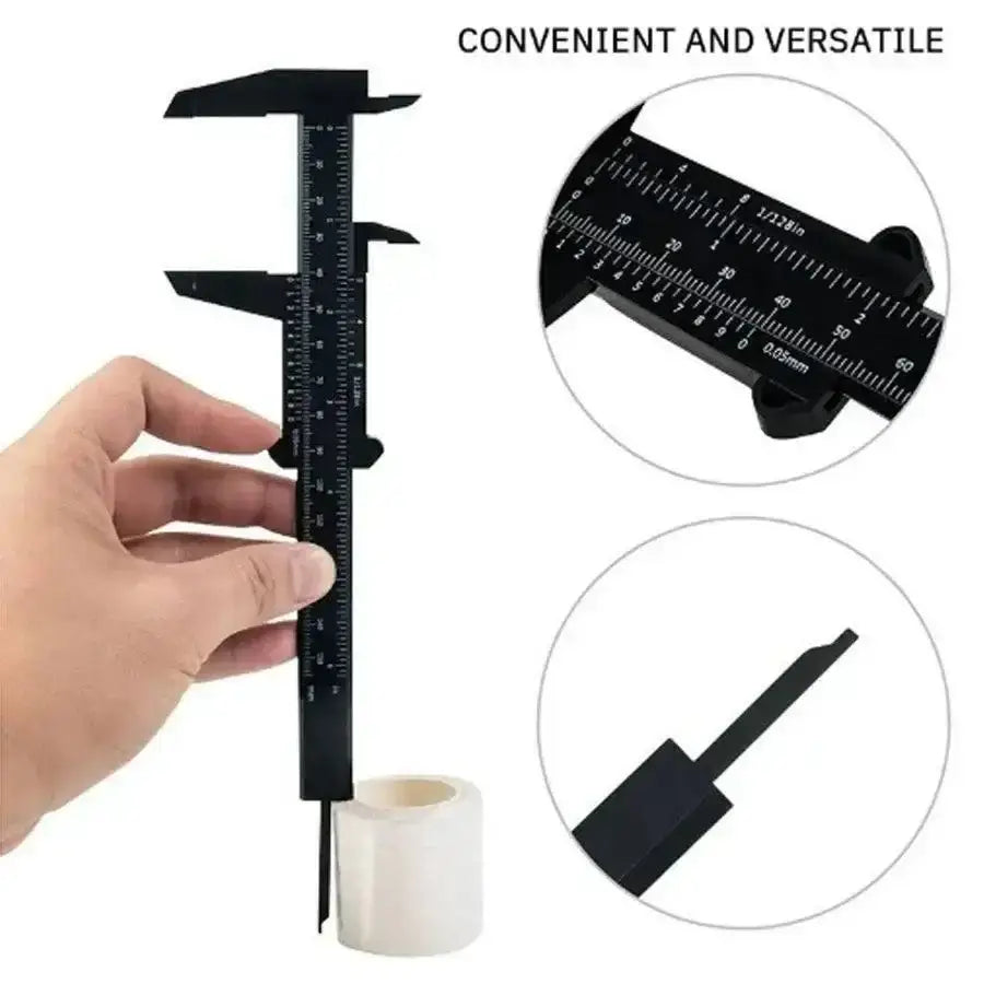 Black plastic vernier caliper from Grab 4 Digital Display Calipers for precise measurements