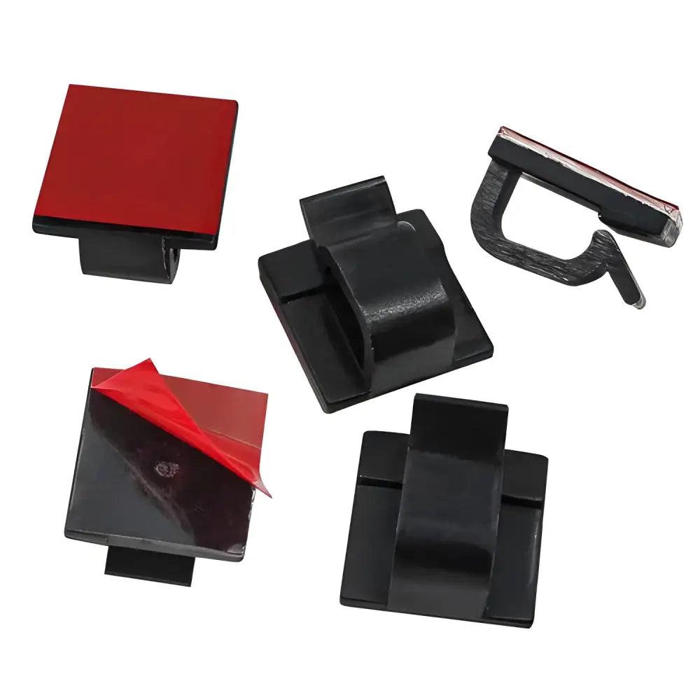 Black adhesive cable clips from the Grab 50Pcs Cable Organizer for easy clips cable management