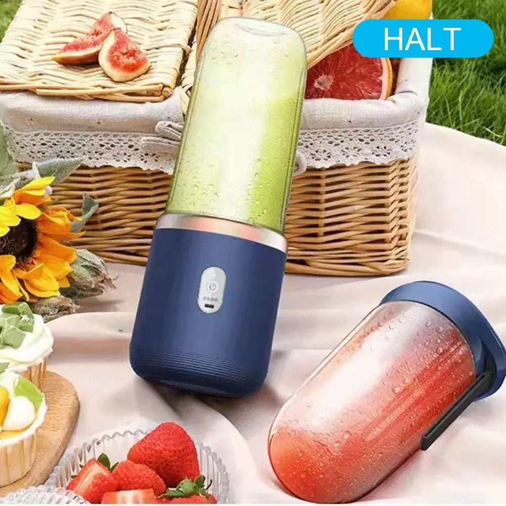 Portable Juice Blender in blue, perfect for on-the-go smoothies and high quality twin gear