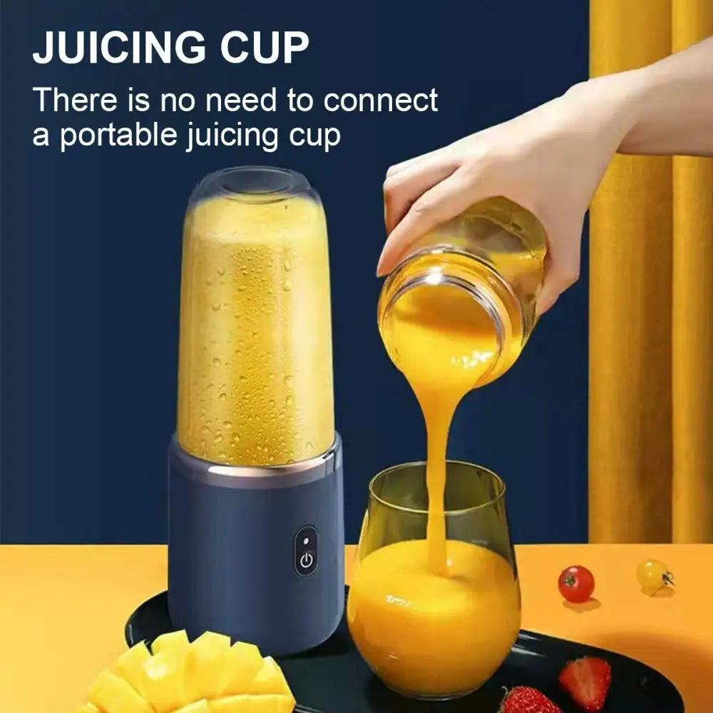 Portable juice blender with smoothie in a stylish Grab-and-Go Portable Juice Blender