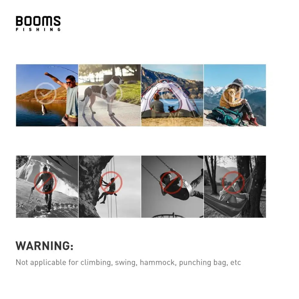 Product usage warning for Grab Booms Fishing CC1 Carabiner Keychain Aluminum Alloy