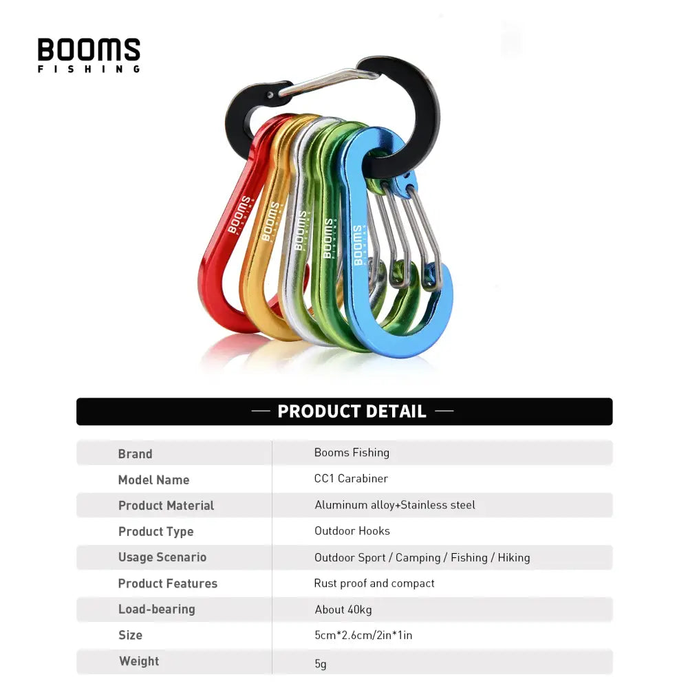 Colorful Grab Booms Fishing CC1 Carabiner Keychain set for outdoor adventures