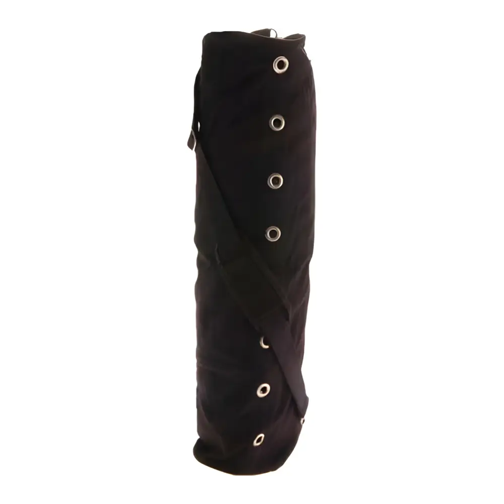 Black canvas pole cover with grommets for the Grab This Hot Yoga Mat Bag