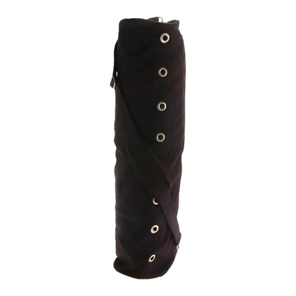 Black canvas pole cover with grommets for the Grab This Hot Yoga Mat Bag