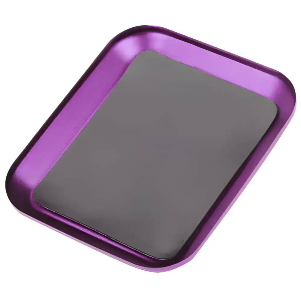 Purple metal tray with gray insert for Grab Your Aluminium Magnetic Screw Tray