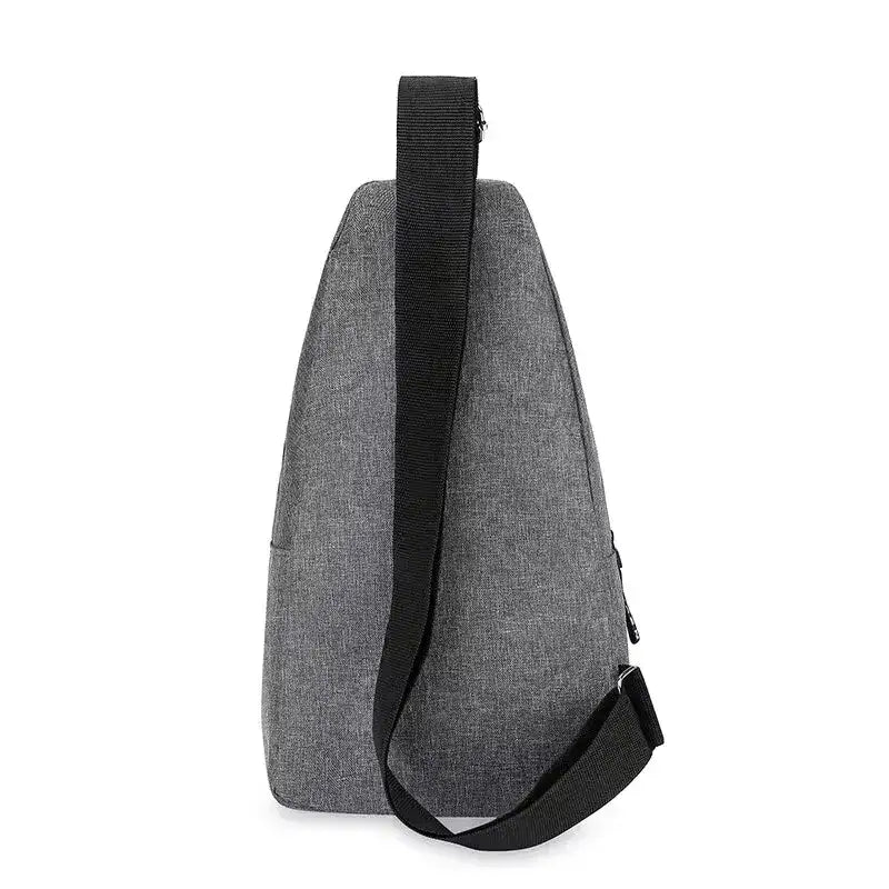 Gray sling backpack with black strap, perfect shoulder crossbody bag for daily use