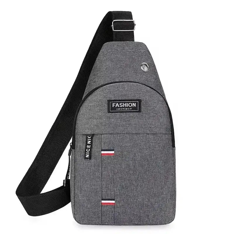 Gray sling backpack with black strap, perfect shoulder crossbody bag for any adventure