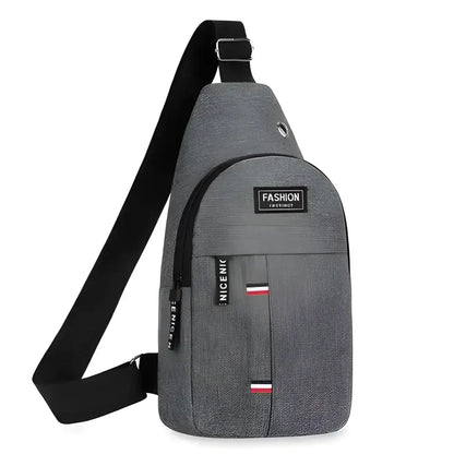 Gray sling backpack with black strap, perfect shoulder crossbody bag for everyday use